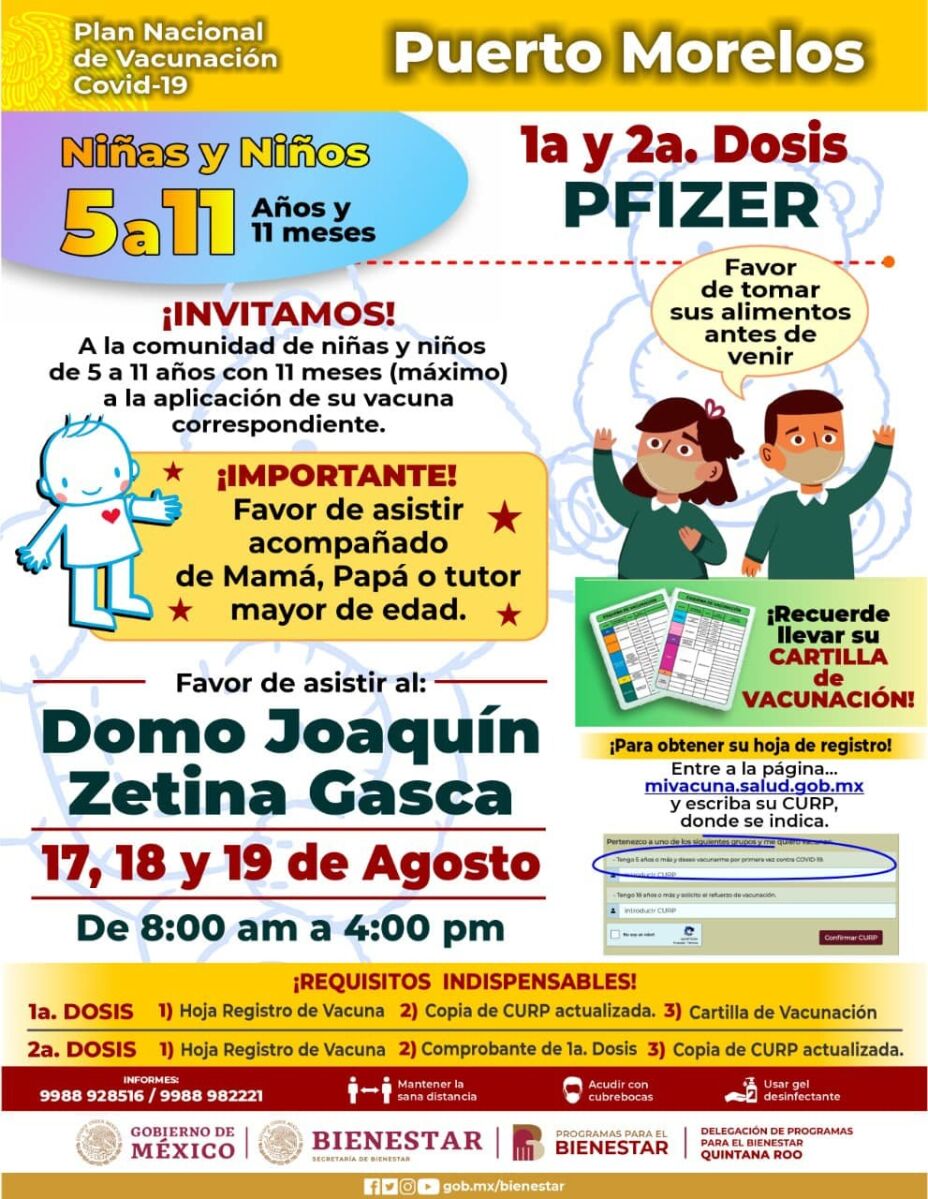 Jornada de vacunación contra Covid-19 en Puerto Morelos
