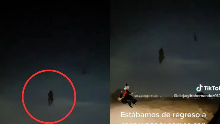 VIDEO Captan extraña figura volando sobre una carretera