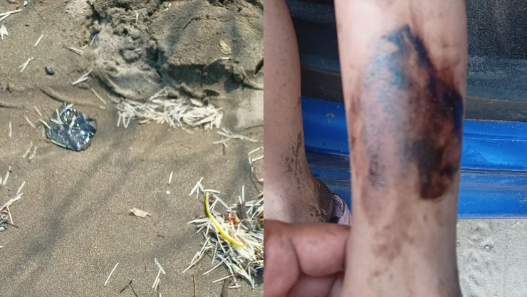 Chapopote en Playas de Alvarado