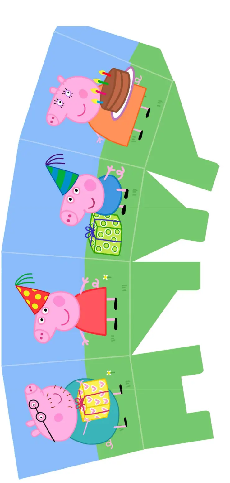 Plantillas de Peppa Pig para crear cajitas sorpresa y dulceros infantiles