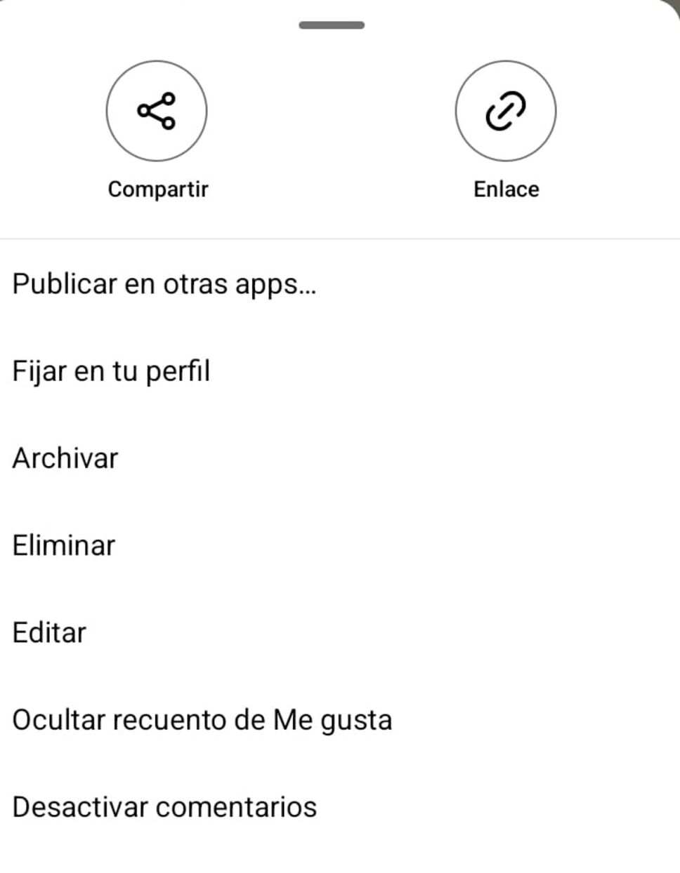 Fijar publicación en Instagram