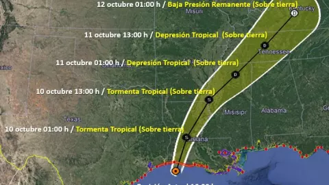 Huracán Delta se encuentra al sur de Cameron, Luisiana, E.U.A
