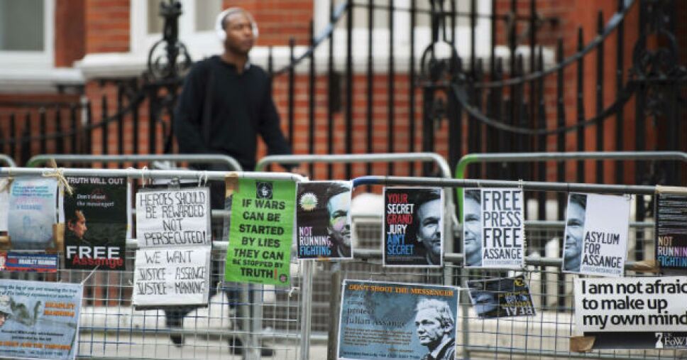 Manifestación a favor de Assange en Londres