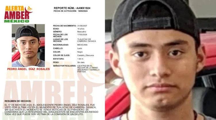 Alerta Amber Pedro Ángel Díaz Robles Oaxaca
