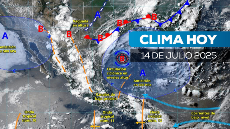 clima en México para este lunes 14 de julio