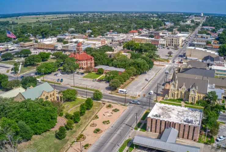 Vista aérea del pueblo de Gonzales.