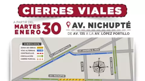 Tráfico en Cancún hoy: Anuncian CIERRE de avenida Nichupté por reparación de pavimento