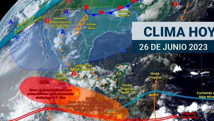 ¿Cómo estará el clima en México hoy 26 de junio? Onda tropical se hace presente en varias ciudades