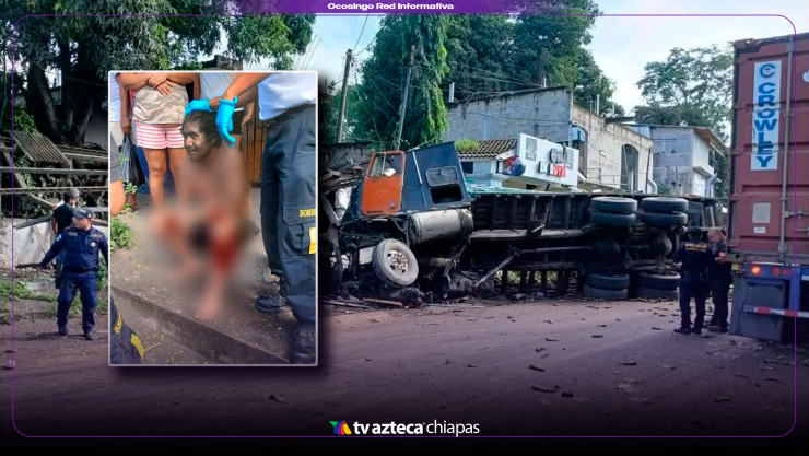¡Se durmió por cansancio! Conductor del tráiler sobrevive tras aparatosa volcadura
