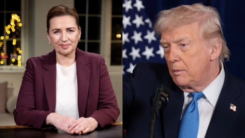 Mette Frederiksen y Donald Trump