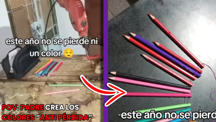 VIDEO_ ¡Ingenio mágico! Papá idea ‘hack’ para que su hija no pierda sus colores en la escuela.webp