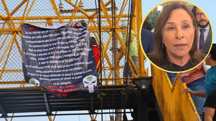 Rocío Nahle y narcomantas