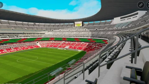 Imagen 3D del Estadio Azteca remodelado