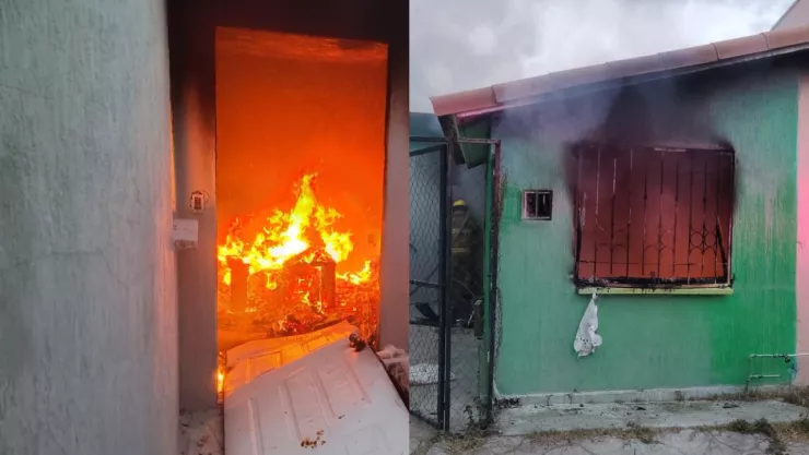 FOTOS: Incendio consumió casa en Cuautlancingo hoy; alertó en zona habitacional