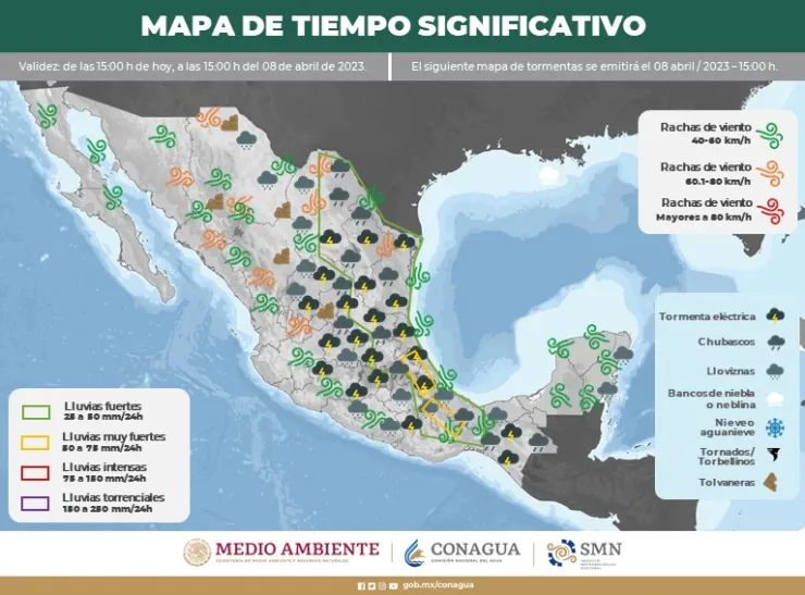 Clima en México 8 de abril