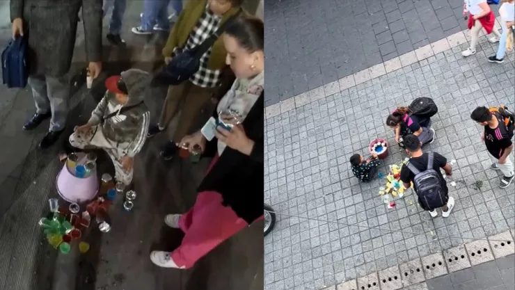Niño que tira gelatinas en CDMX estafa