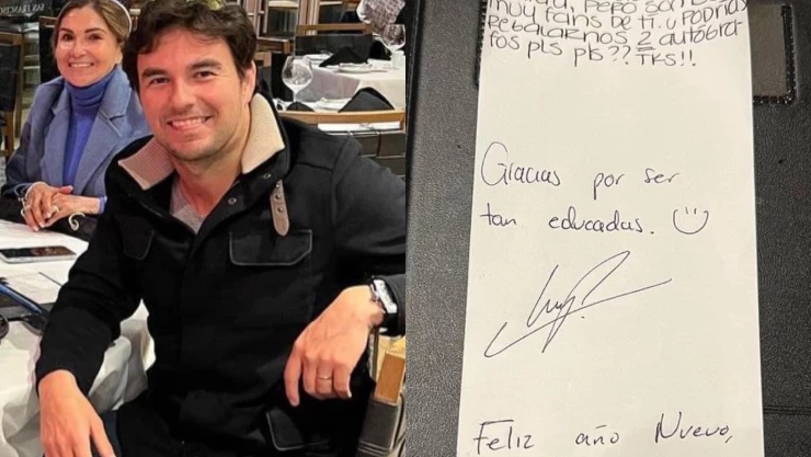 Checo Pérez sorprende con detalle a dos meseras que pidieron su autógrafo