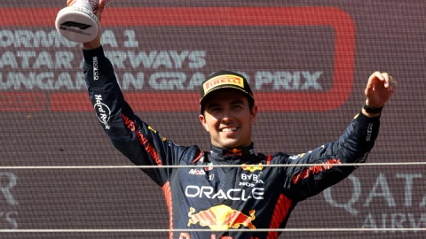 Checo P&eacute;rez, tercero en el Gran Premio de Hungr&iacute;a 2023