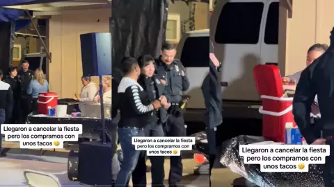 Oficiales iban a suspender una fiesta mexicana; se unieron por unos tacos