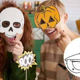 4 Plantillas imprimibles de máscaras de papel para tu disfraz de Halloween de ÚLTIMA hora