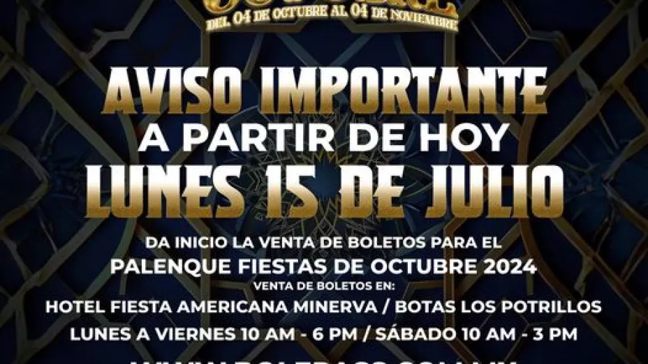 Cartelera COMPLETA de las Fiestas de Octubre 2024 en la que cantarán Christian Nodal, Julión Álvarez, Junior H y más