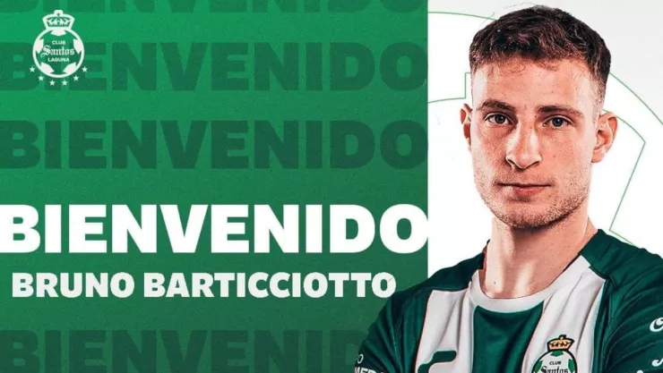 Bruno Barticciotto, nuevo refuerzo delantero del Santos Laguna
