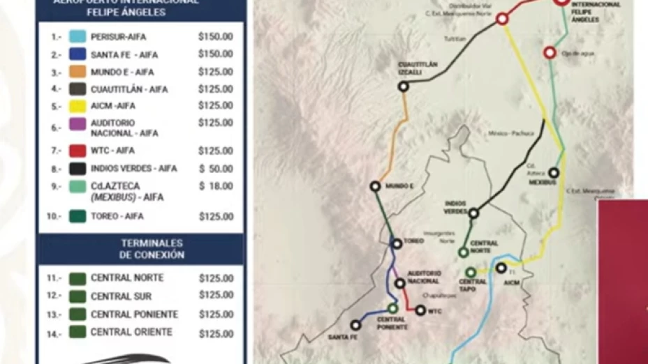 Rutas transporte público AIFA cómo llegar