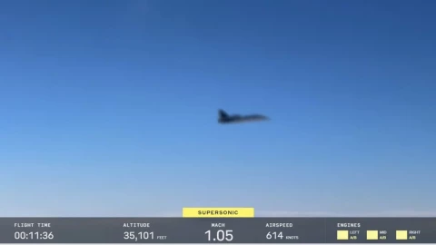 El XB-1 de Boom Supersonic, rompió la barrera del sonido durante su más reciente prueba efectuada en el desierto de Mojave