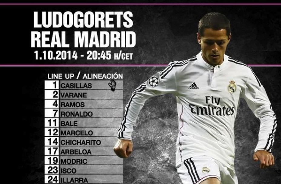 El Chicharito jugará como titular en el Real Madrid