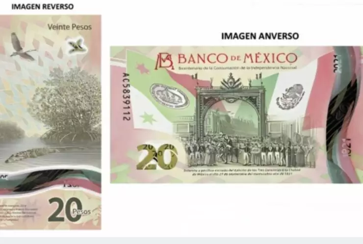 Billete 20 pesos.