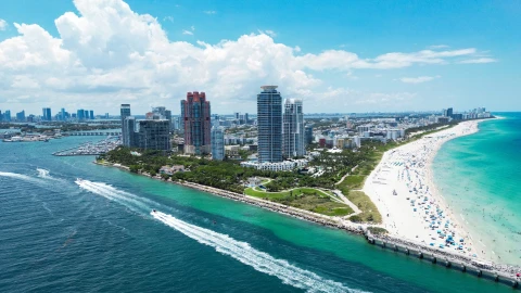 Vista aérea de Miami Beach, Florida