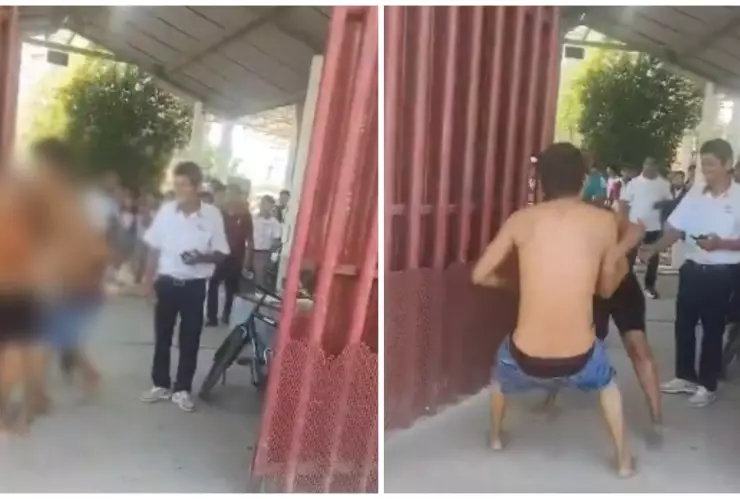 Captan video de mujer agredida por su pareja frente a preparatoria en Cunduacán, Tabasco
