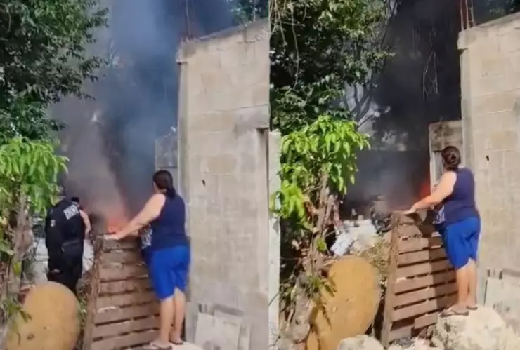 ¡Alarmante! Reportan fuerte incendio en vivienda de Mérida por quema de basura: FOTOS