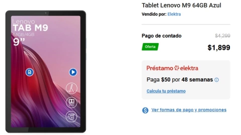 Elektra y una oferta en la tablet M9 de Lenovo