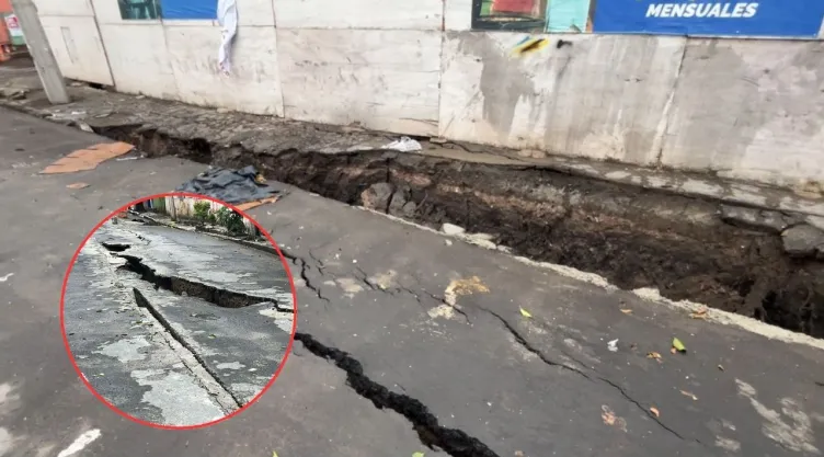 VIDEO: Calle de la CDMX se parte en dos luego de la tormenta que azotó la capital