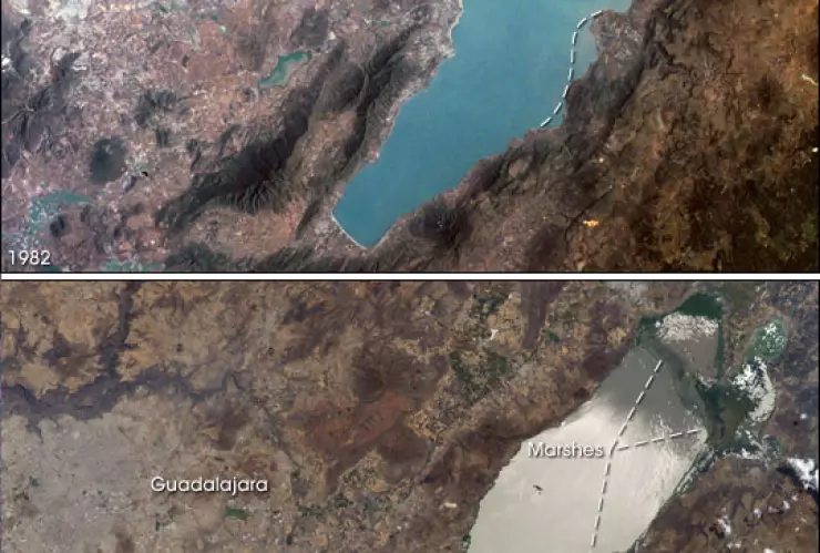 La reducción del Lago Chapala a través de los años