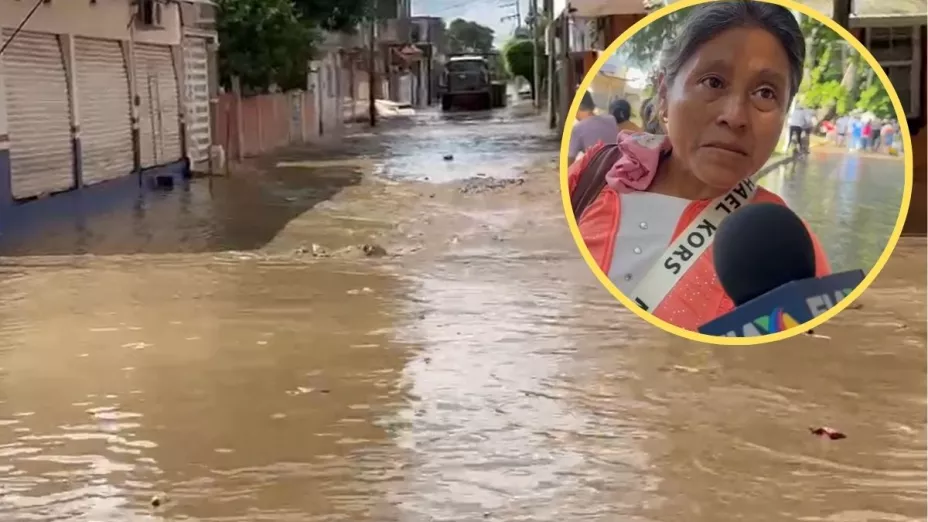 Damnificada por inundaciones en Poza Rica