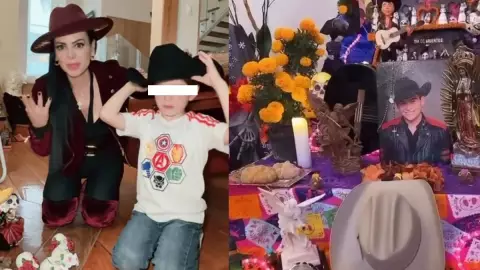 ¡EMOTIVO! Maribel Guardia y su nieto arman altar de Día de Muertos a Julián Figueroa