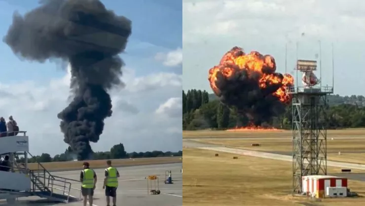 VIDEO | Explota avión tras estrellarse en aeropuerto de Londres hoy 13 de julio de 2025