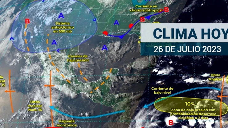 Clima en México 26 de julio de 2023