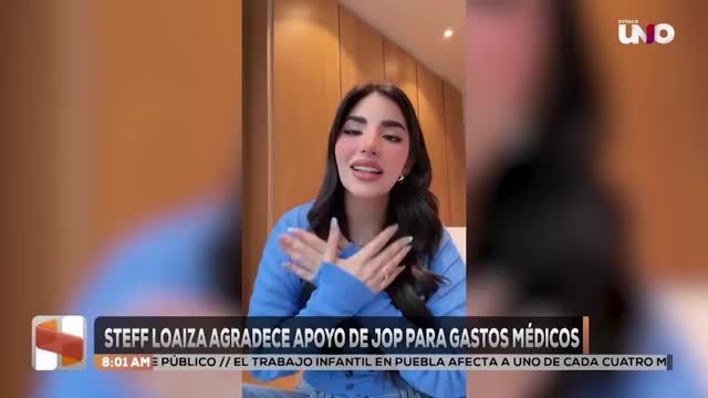 Steff Loaiza agradece apoyo de Jop para gastos médicos