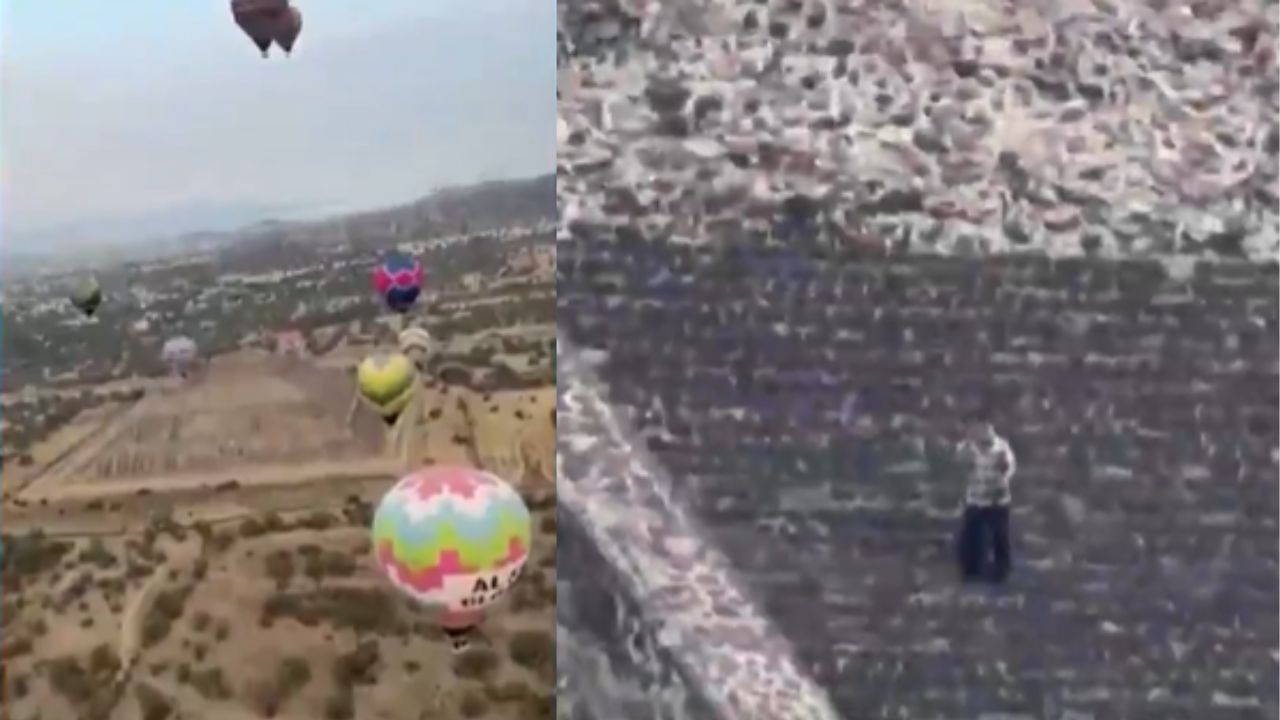VIDEO: Revelan nueva perspectiva del ataque en Teotihuacán desde un globo aerostático
