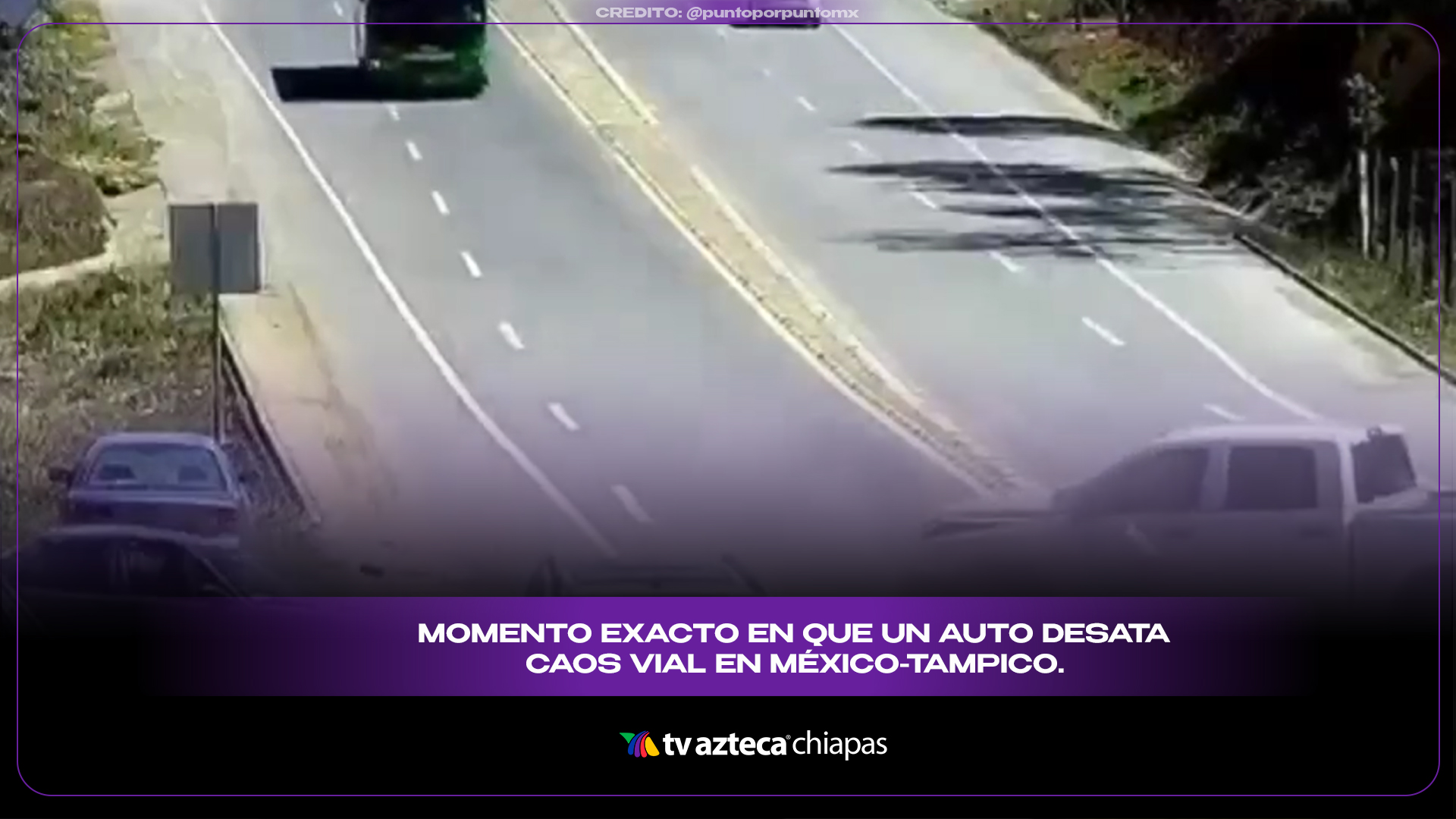 Accidente en la México-Tampico: Auto azul choca contra camioneta y autobús