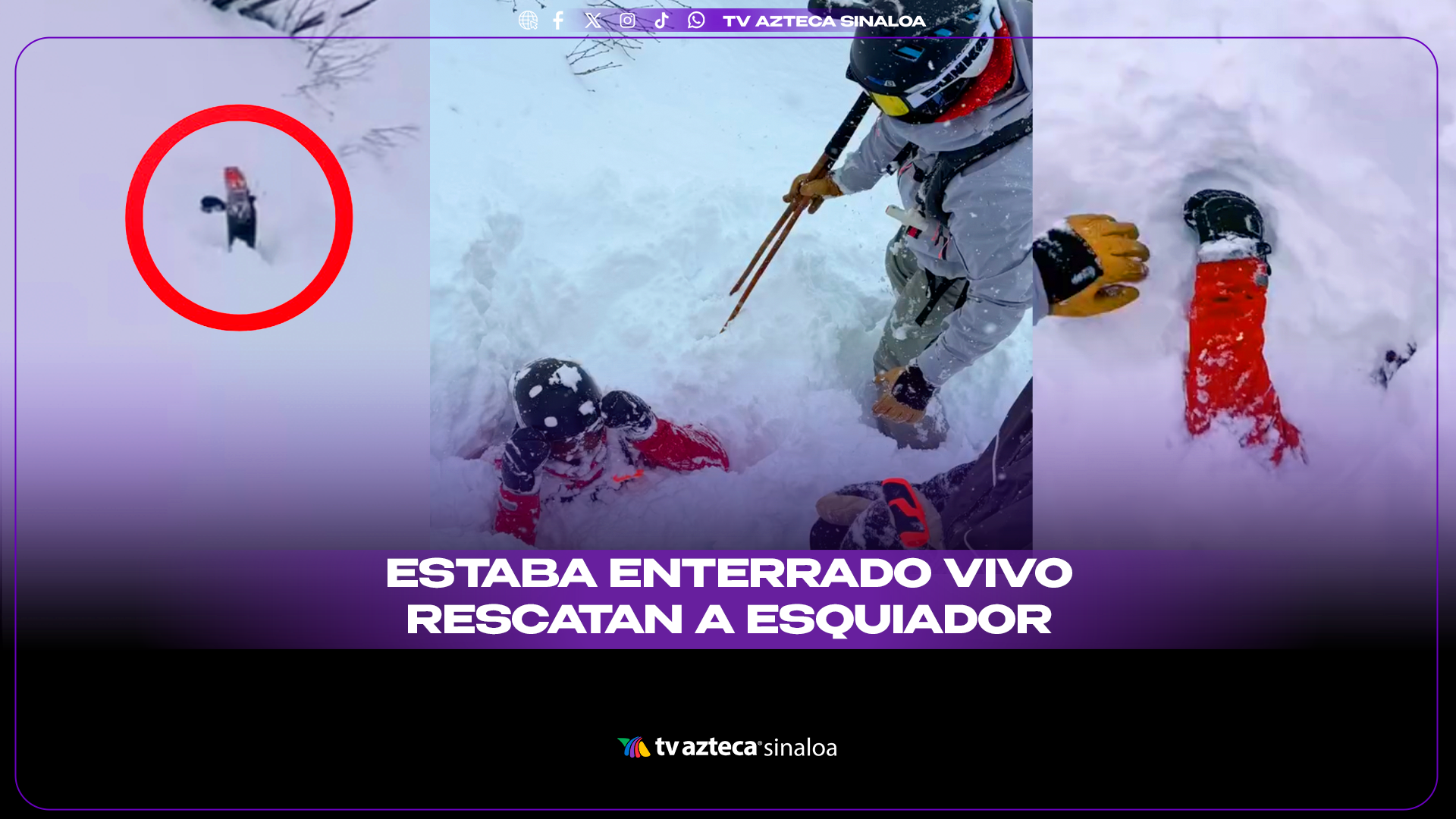 Rescate de un hombre enterrado bajo la nieve en una avalancha en los ...