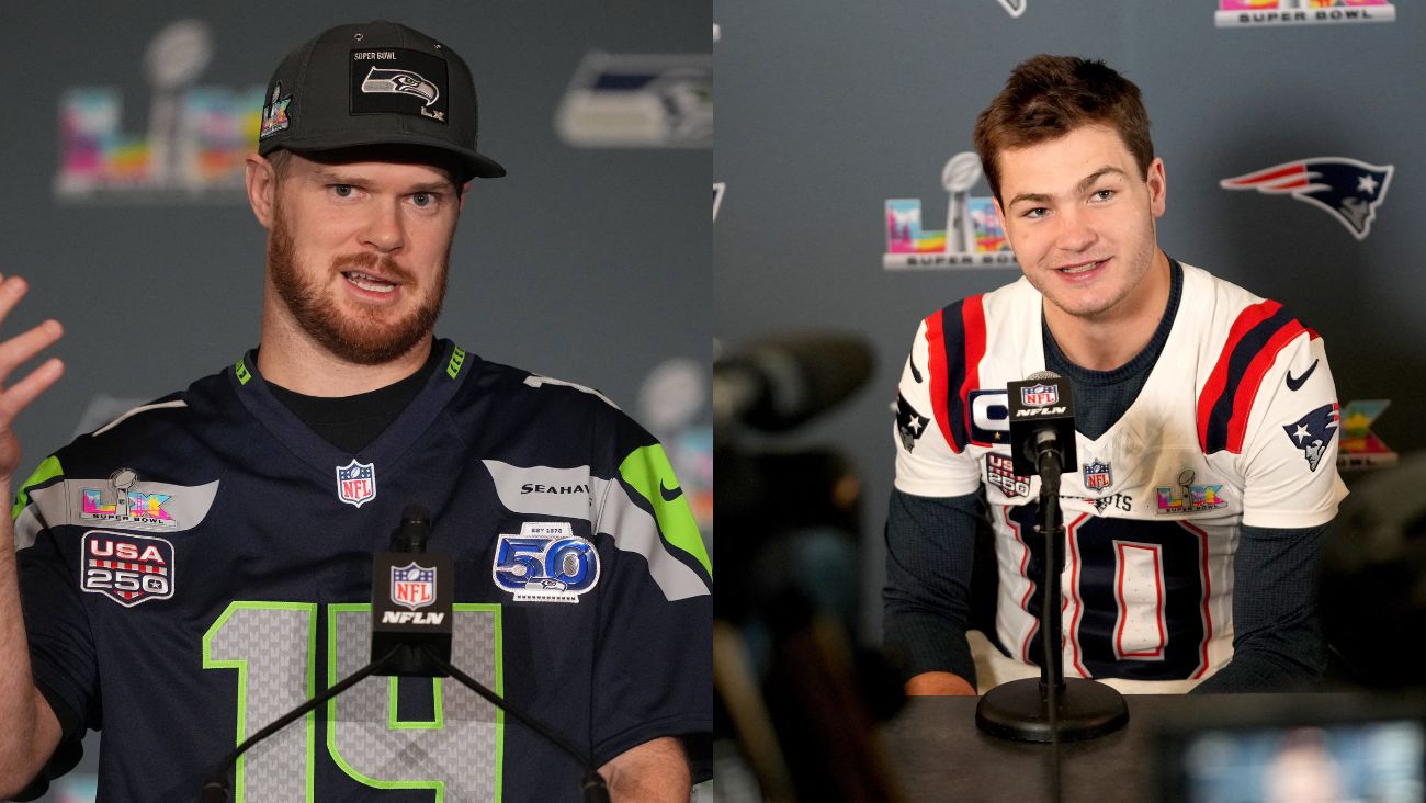 Sam Darnold vs Drake Maye, el duelo de quarterbacks que puede definir el Super Bowl 2026