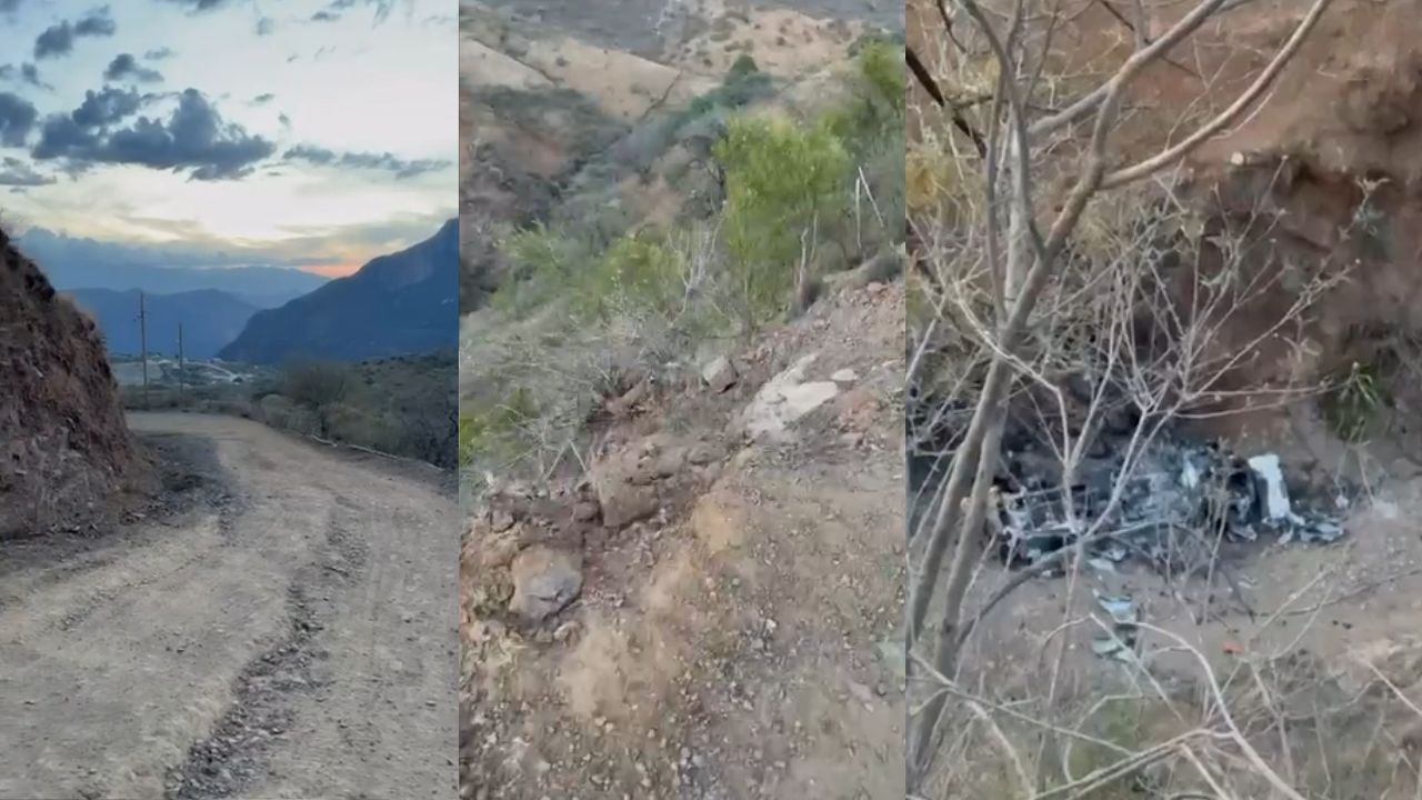 VIDEO: Así quedó la zona dónde se desbarrancó la camioneta con agentes de EU y AIC en la Sierra Tarahumara