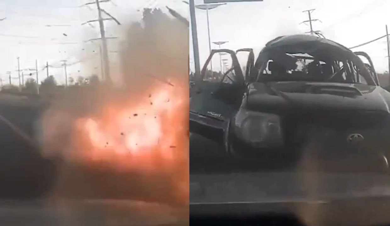 VIDEO: Camioneta explota sobre la carretera México-Pachuca y deja dos muertos; esto se sabe
