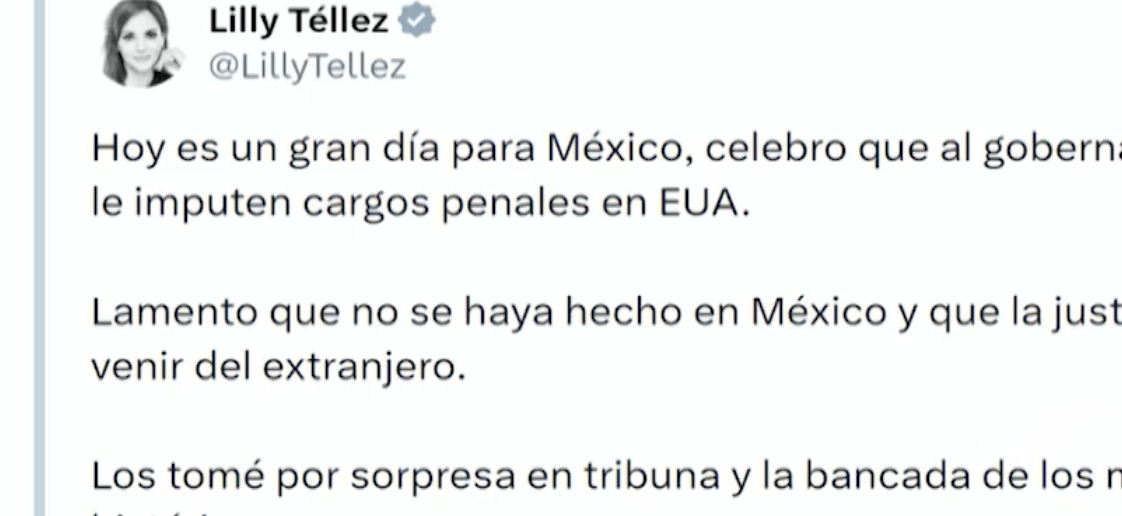 Lilly Téllez celebra en el Senado señalamientos de EU contra Rubén Rocha Moya